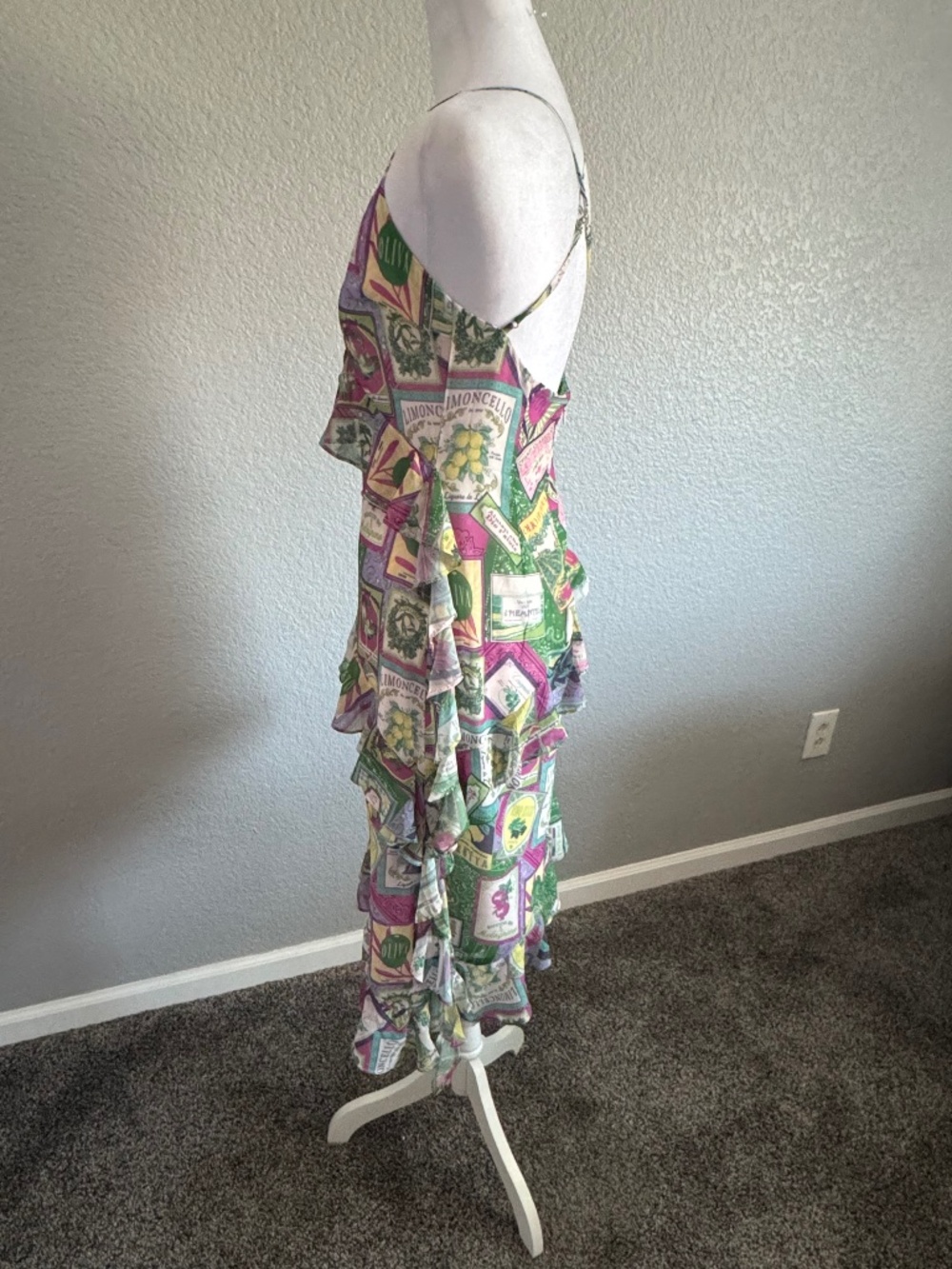 LPA Roma Flounce Midi Summer Dress size small NEW with Tag - Picture 5 of 10